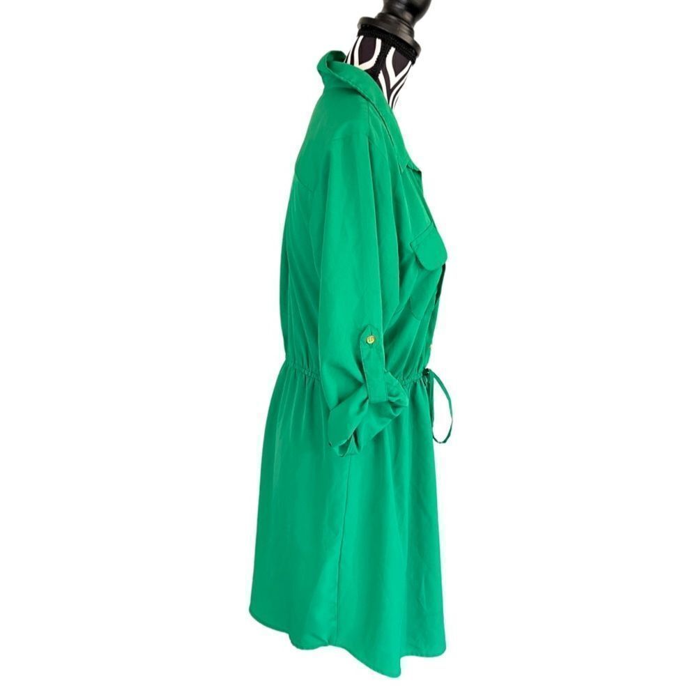 great shape🎉 MPH Collection, Emerald green buttoned belted dress, size S or 4 - Picture 4 of 7